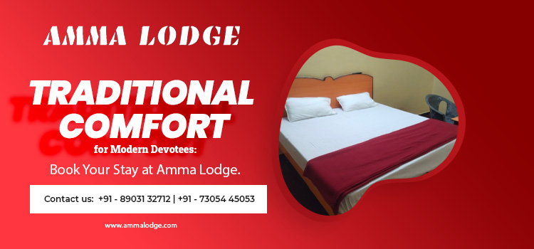 Traditional Comfort for Modern Devotees: Book Your Stay at Amma Lodge.